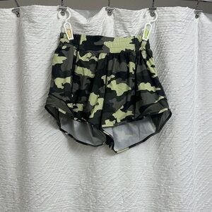 lululemon athletica Black and Green Camouflage Women's Athletic Shorts